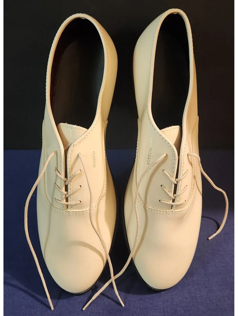 Vintage Gateway Formal Footwear Men's Size 11 White Patent Derby Shoes USA Made